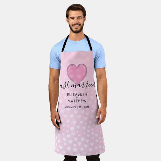 Elegant Roze Hart en Spikkels Ontwerp Schort (Gedragen)