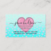 Elegant roze hart en spikkels ontwerp visitekaartje (Achterkant)