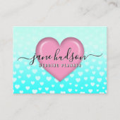 Elegant roze hart en spikkels ontwerp visitekaartje (Voorkant)