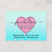 Elegant roze hart en spikkels ontwerp visitekaartje (Achterkant)