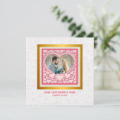 Elegant Roze Hart Fijne Valentijnsdag Stijlvol Kaart (Staand voorkant)