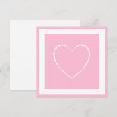 Elegant Roze Hart, Gelijste Valentijnskaart (Voorkant / Achterkant)