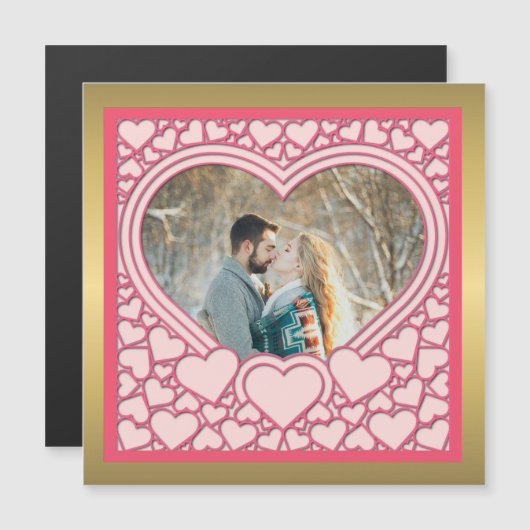 Elegant Roze Hart Gelukkig Valentijnsdag Stijlvol (Voorkant / Achterkant)