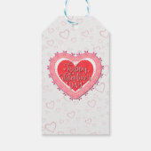 Elegant Roze Hart Gelukkig Valentijnsdag Stijlvol Cadeaulabel (Achterkant)