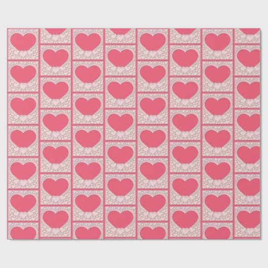 Elegant Roze Hart Gelukkig Valentijnsdag Stijlvol Cadeaupapier (Vlak)