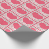 Elegant Roze Hart Gelukkig Valentijnsdag Stijlvol Cadeaupapier (Hoek)