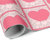 Elegant Roze Hart Gelukkig Valentijnsdag Stijlvol Cadeaupapier (Rol Hoek)