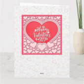 Elegant Roze Hart Gelukkig Valentijnsdag Stijlvol Kaart (Achterkant)