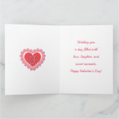 Elegant Roze Hart Gelukkig Valentijnsdag Stijlvol Kaart (Binnen)