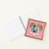 Elegant Roze Hart Gelukkig Valentijnsdag Stijlvol Notitieboek (Binnen)