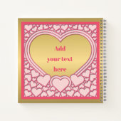 Elegant Roze Hart Gelukkig Valentijnsdag Stijlvol Notitieboek (Achterkant)