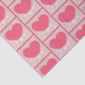 Elegant Roze Hart Gelukkig Valentijnsdag Stijlvol Tissuepapier (Detail)