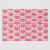 Elegant Roze Hart Gelukkig Valentijnsdag Stijlvol Tissuepapier (Voorkant)