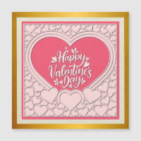 Elegant Roze Hart Gelukkige Valentijnsdag Stijlvol