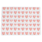 Elegant roze hart op wit groot cadeauzakje (Voorkant)