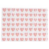 Elegant roze hart op wit groot cadeauzakje (Achterkant)