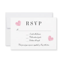 Elegant roze hart RSVP-trouwreactiekaarten