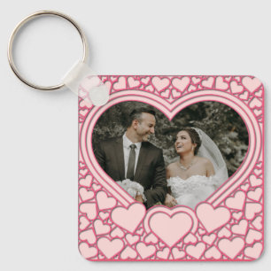 Elegant roze hart sleutelhanger
