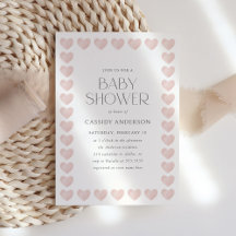 Elegant Roze Hart Valentijnse Baby shower