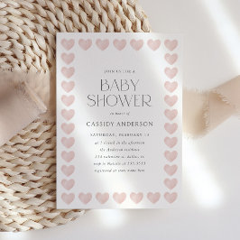 Elegant Roze Hart Valentijnse Baby shower Kaart