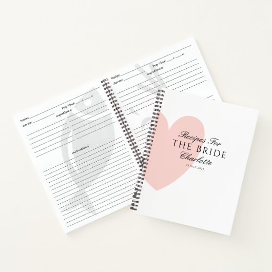 Elegant Roze Hart Vrijgezellenfeest Cadeaurecepten Notitieboek (Binnen)