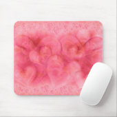 Elegant roze harten Mousepad Muismat (Met muis)