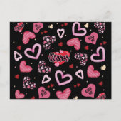 Elegant roze harten Valentijnsdag Briefkaart (Voorkant)