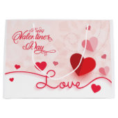 Elegant roze harten Valentijnsdag Groot Cadeauzakje (Voorkant)