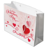 Elegant roze harten Valentijnsdag Groot Cadeauzakje (Achterkant Gekanteld)