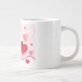 Elegant roze harten Valentijnsdag Grote Koffiekop (Rechts)