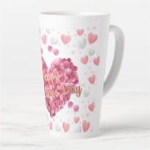 Elegant roze harten Valentijnsdag Latte Mok (Rechterhoek)