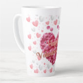 Elegant roze harten Valentijnsdag Latte Mok (Linkerhoek)