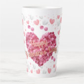 Elegant roze harten Valentijnsdag Latte Mok (Voorkant)