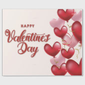 Elegant roze harten Valentijnsdag ompakken tape Cadeaupapier (Vlak)