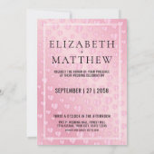 Elegant roze hartje Speckles Uitnodiging Kaart Tem (Achterkant)