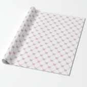 Elegant Roze Hartjes Raster Inpakpapier (Uitgerold)