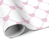 Elegant Roze Hartjes Raster Inpakpapier (Rol Hoek)