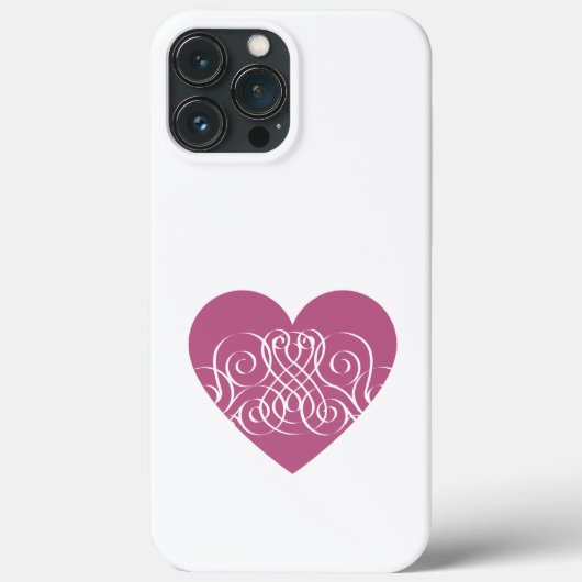 Elegant Roze Hartspiraalpatroon Case-Mate iPhone Case (Achterkant)