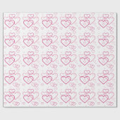 Elegant Roze Heart Shapes Pattern Valentijnsdag Cadeaupapier (Vlak)