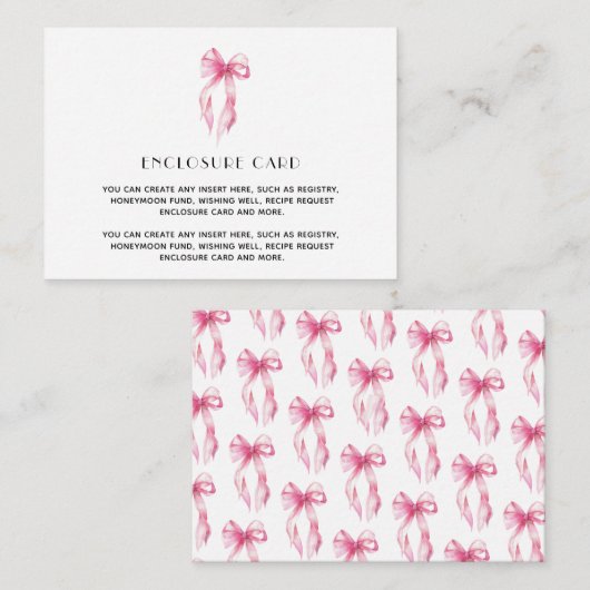 Elegant roze het knopen Vrijgezellenfeest binden Informatiekaartje (Voorkant / Achterkant)