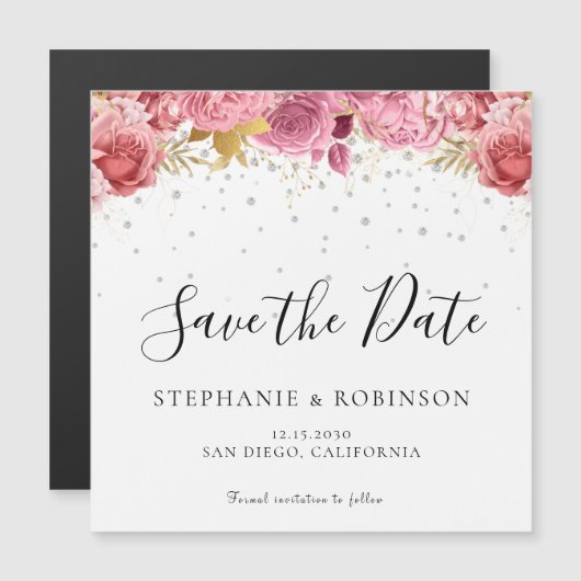 Elegant roze het moderne Manuscript van de Floral (Voorkant / Achterkant)