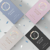 Elegant Roze Holografisch Script Beauty Visitekaartje