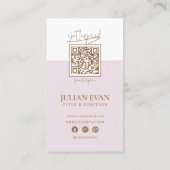 Elegant Roze Holografisch Script Beauty Visitekaartje (Achterkant)