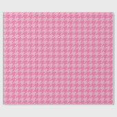 Elegant roze houndstoothpatroon cadeaupapier (Vlak)