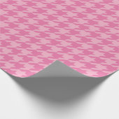 Elegant roze houndstoothpatroon cadeaupapier (Hoek)