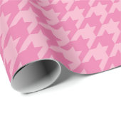 Elegant roze houndstoothpatroon cadeaupapier (Rol Hoek)