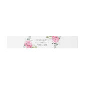 Elegant Roze Hydrangea Eucalyptus Monogram Bruilof Uitnodigingen Wikkel (Vlak)