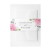 Elegant Roze Hydrangea Eucalyptus Monogram Bruilof Uitnodigingen Wikkel (Voorkant Voorbeeld)