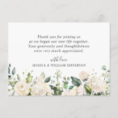 Elegant Roze Hydrangea Eucalyptus Rozen Bedankkaart (Achterkant)