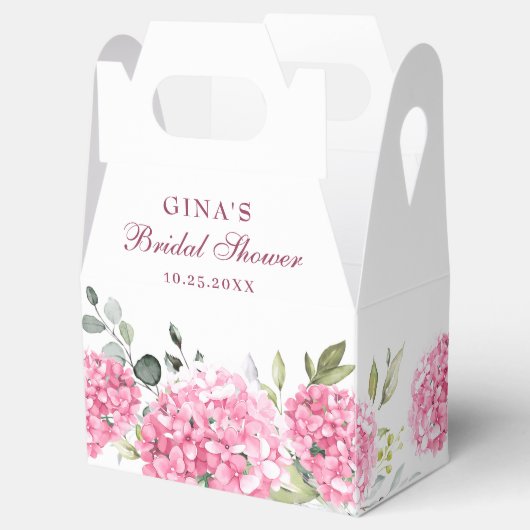 Elegant Roze Hydrangea Eucalyptus Vrijgezellenfees Bedankdoosjes (Geopend)
